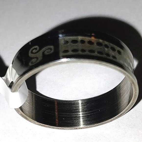 Stainless steel wide band hypoallergenic nickel free Men's ring sz 13 - Picture 4 of 6